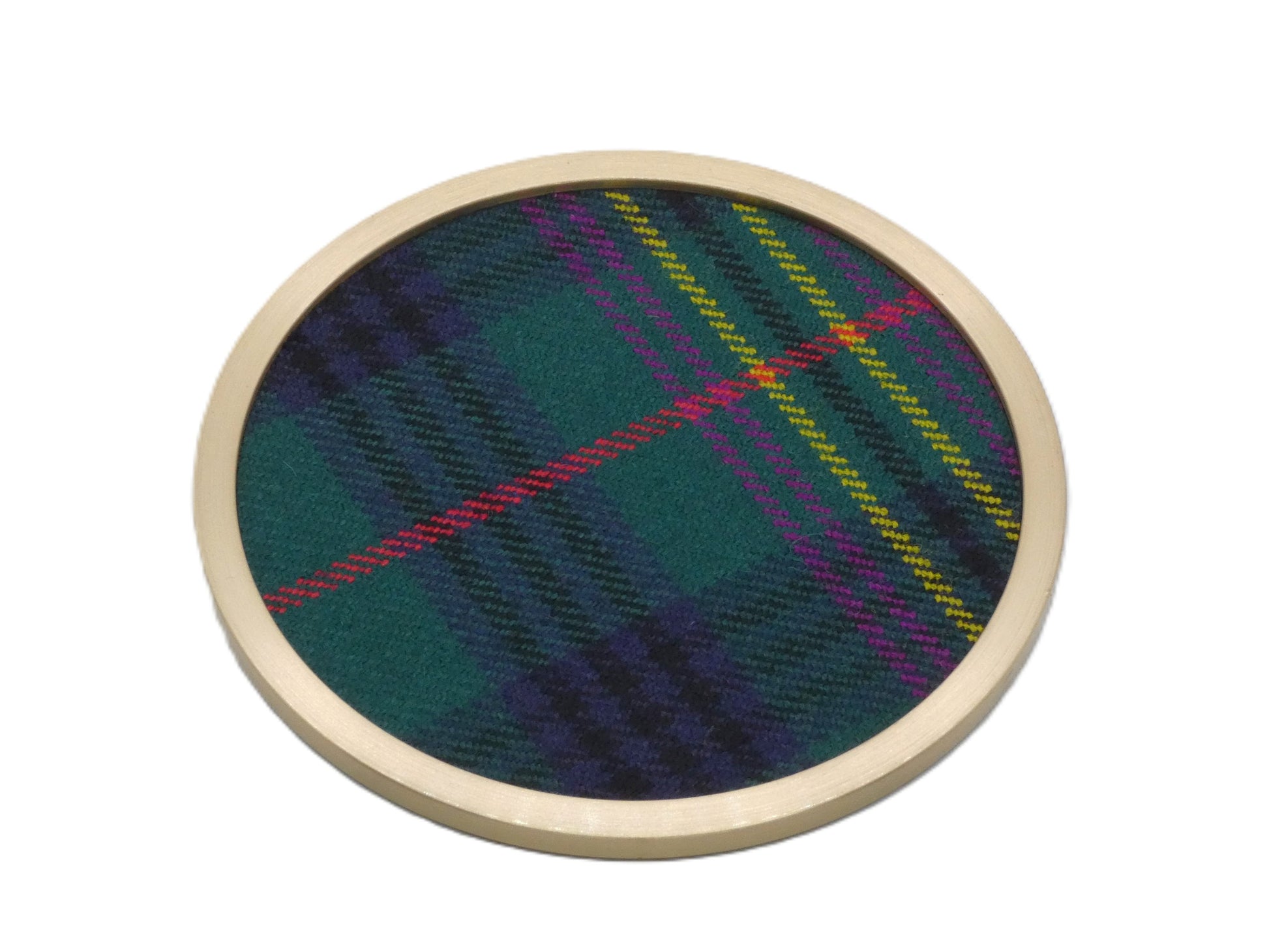 Clan Kennedy Ancient Tartan Wool Brass Coaster