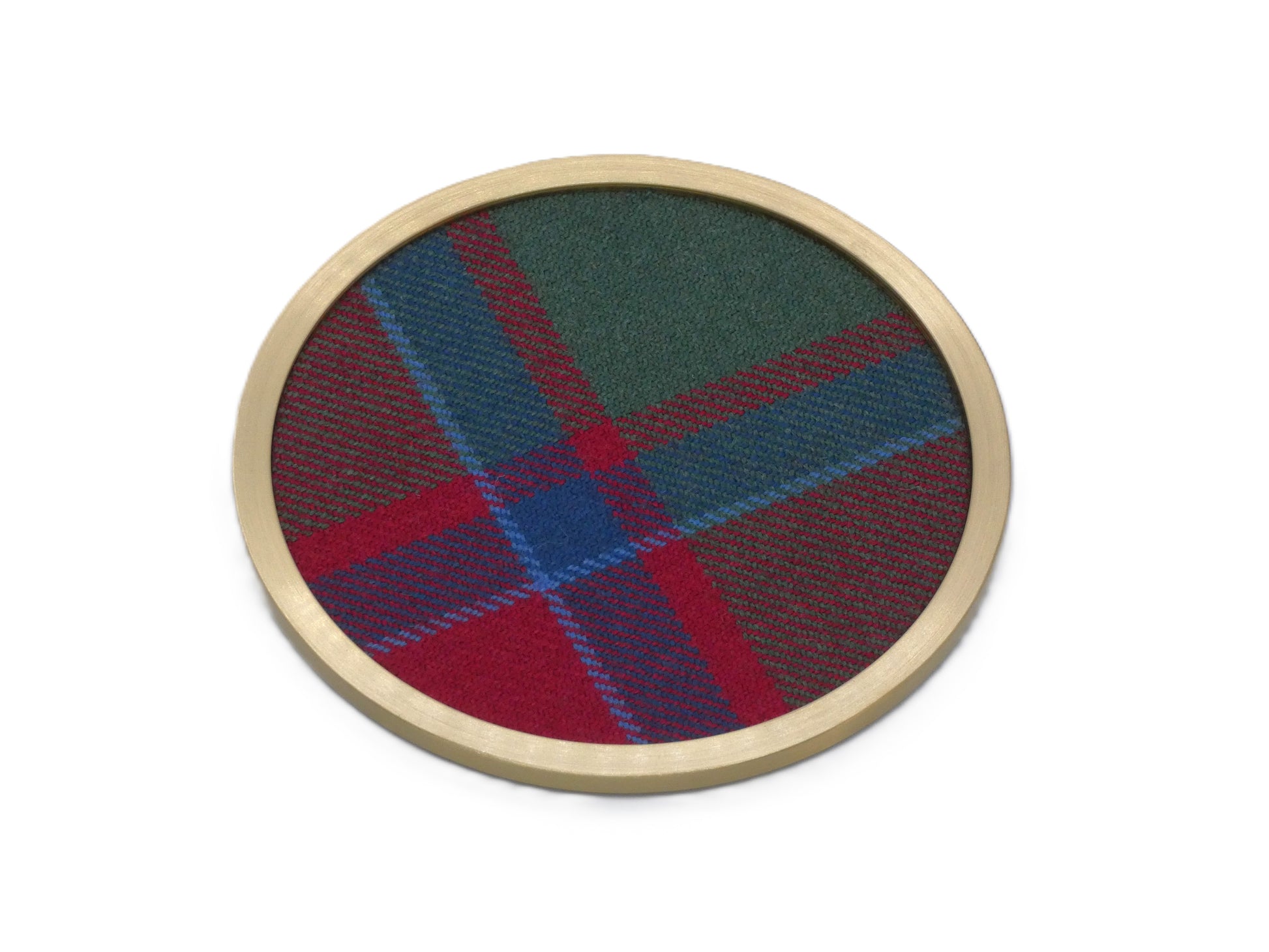 Brass coaster with MacDonald Muted Wool Tartan Design