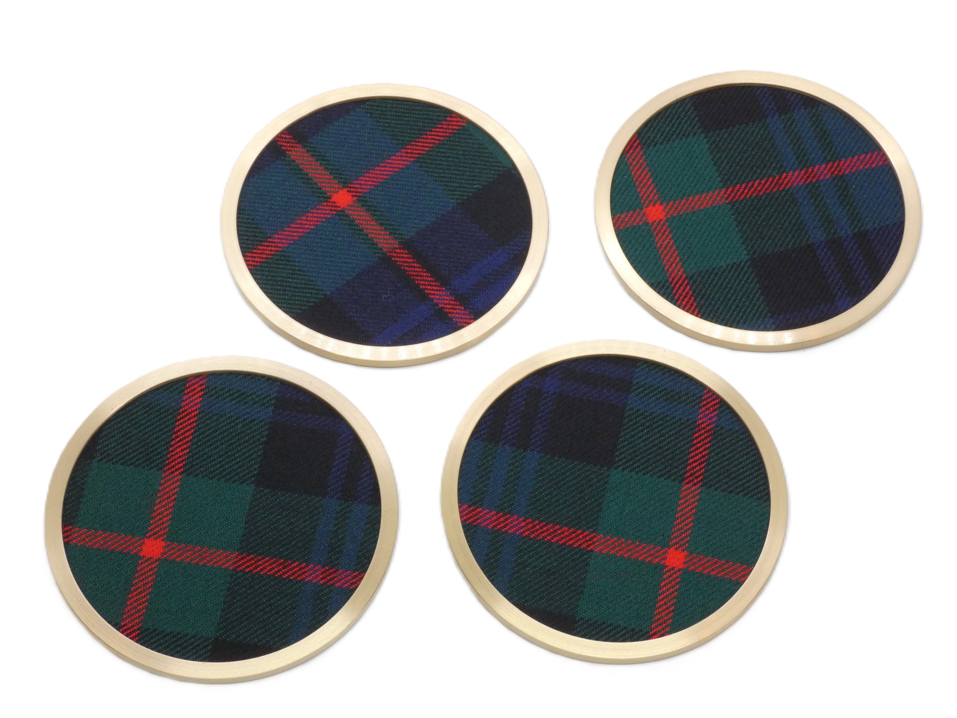 Clan Murray Modern Tartan Brass Coasters 4