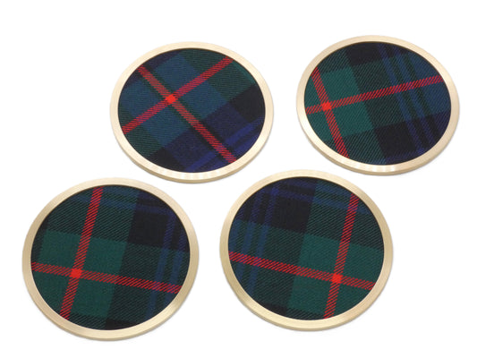 Clan Murray Modern Tartan Brass Coasters 4