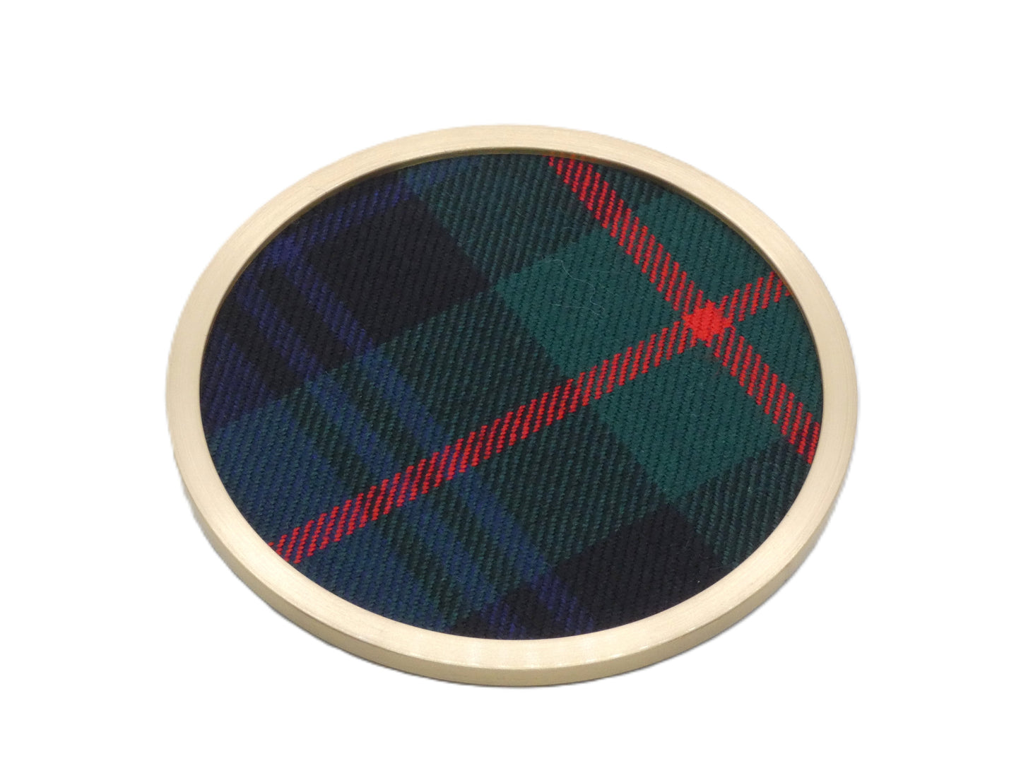 Murray Modern Tartan Brass Coaster