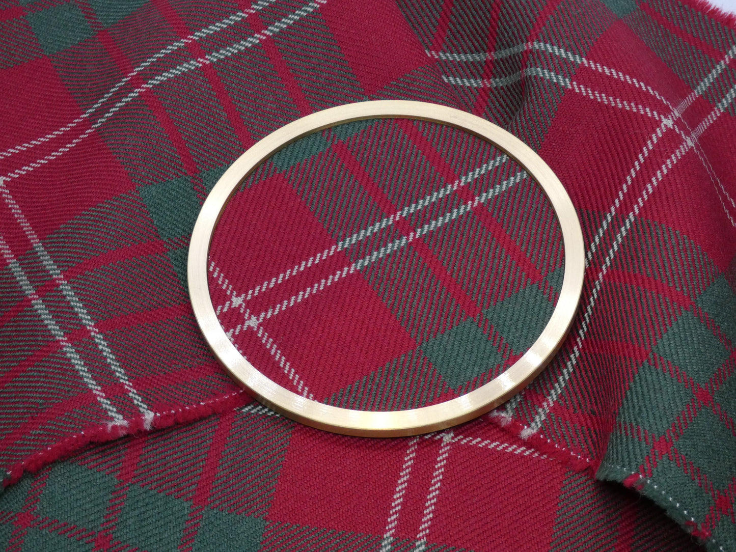 Crawford Muted Wool Tartan Brass Coasters