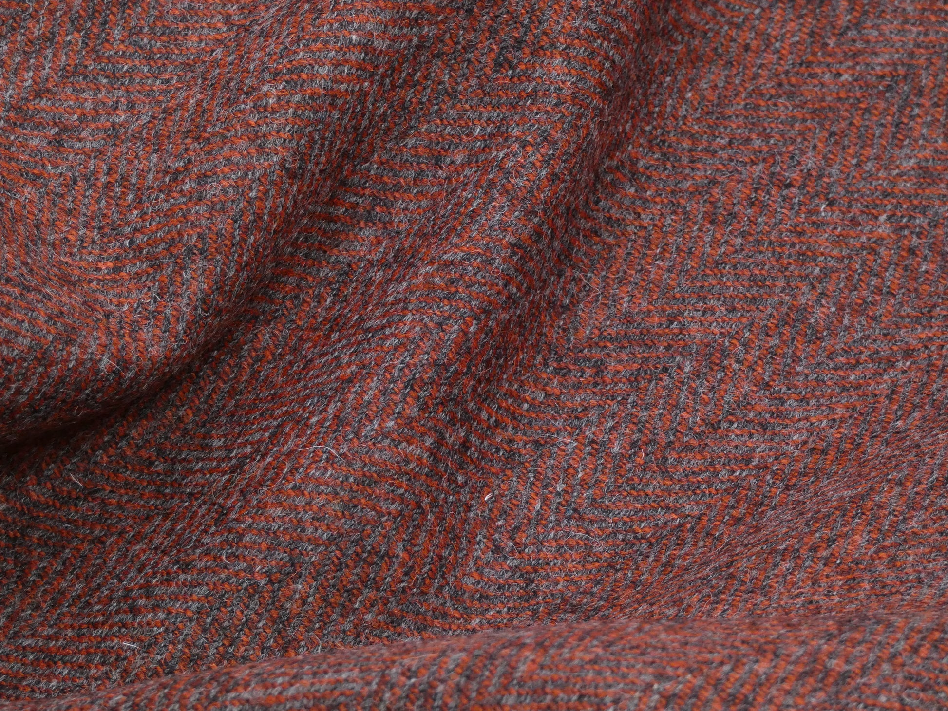 Volcanic Red Tweed Wool Fabric