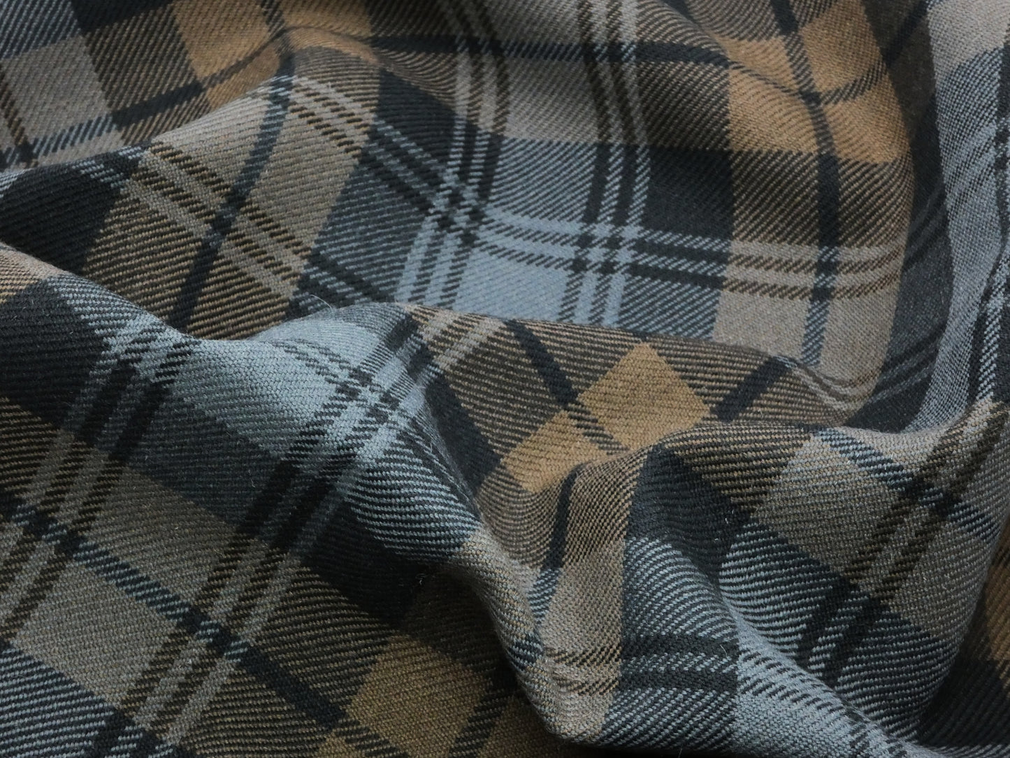 Weathered Black Watch Tartan Fabric