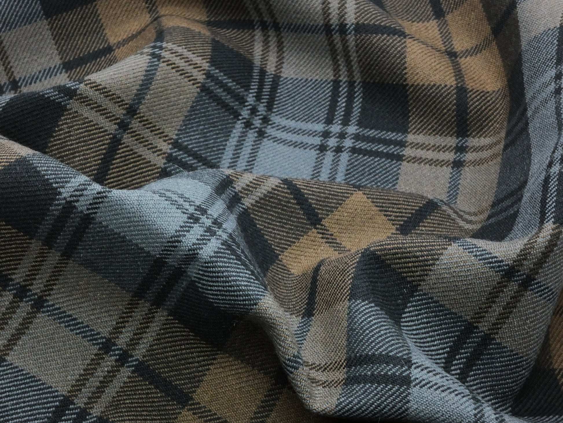Weathered Black Watch Tartan Fabric
